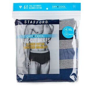 Stafford Dry + Cool Full-Cut Men's Big and Tall 6 Pack Briefs 302872 Blue 2XL